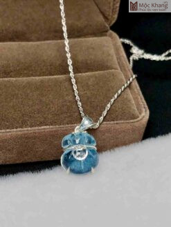 Mặt Dây Túi Tiền Đá Aquamarine