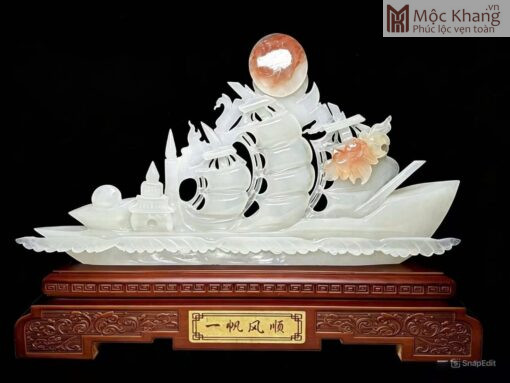Thuận Buồm Xuôi Gió Ngọc Onyx Huyết Ngang 49(cm)