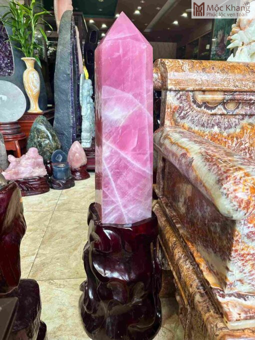 Trụ Đá Thạch Anh Hồng Cao 72(cm)