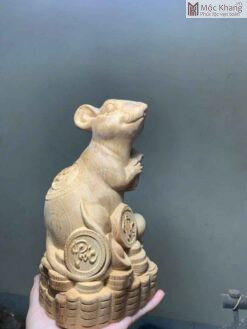 Tượng Chuột Gỗ Ngọc Am Cao 20(cm)