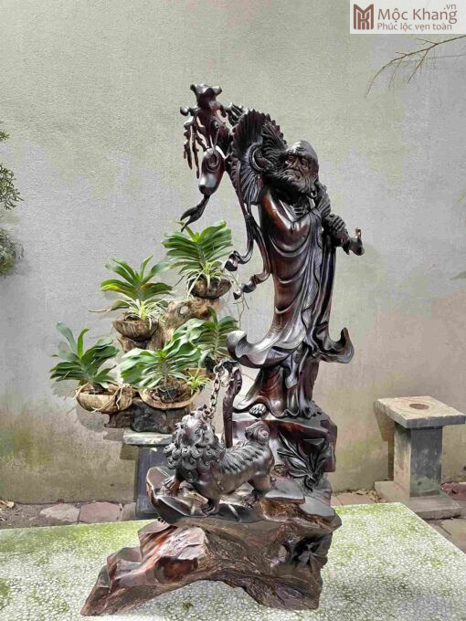 Tượng Đạt Ma Sư Tổ Gỗ Trắc Cao 110(cm)