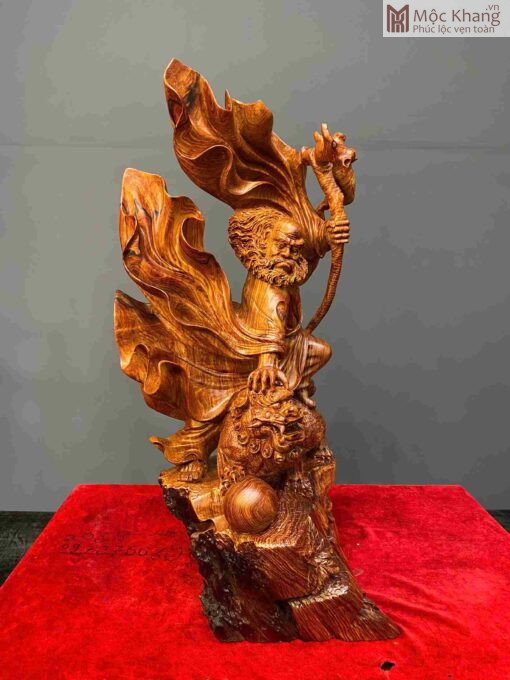 Tượng Đạt Ma Thuần Nghê Gỗ Cẩm Cao 63(cm)