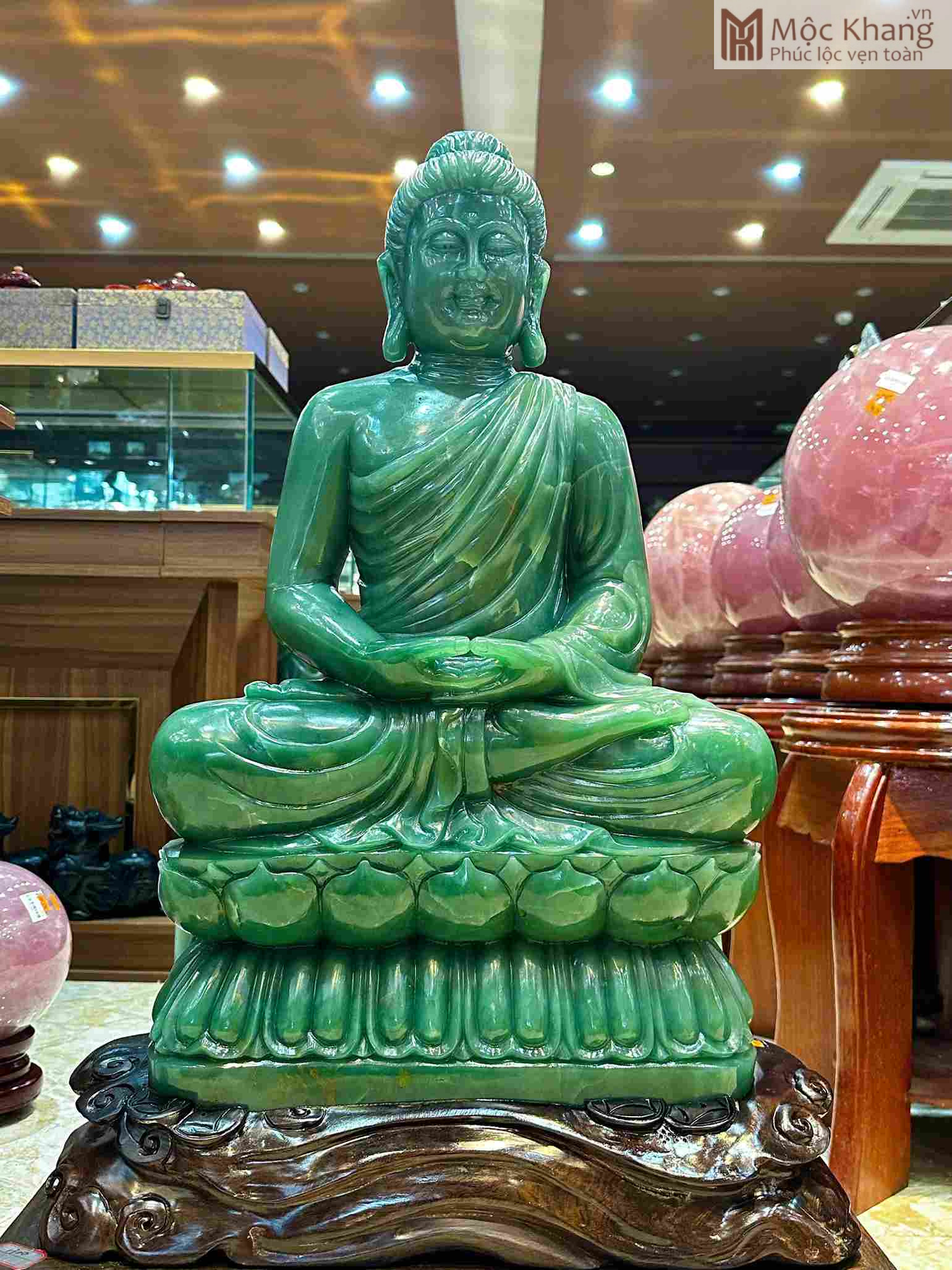 tuong-duc-phat-thich-ca-thach-anh-xanh-cao-66cm (2) Tượng Đức Phật Thích Ca Thạch Anh Xanh Cao 66(cm)