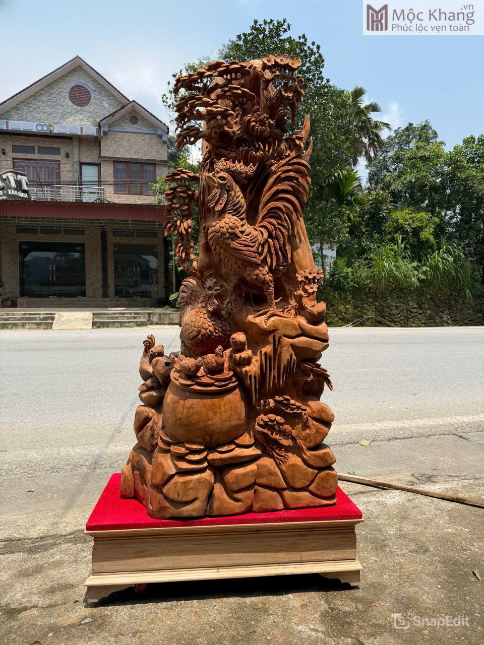 tuong-gia-dinh-ga-tu-quy-go-ngoc-am-cao-160cm (1) Tượng Gia Đình Gà Tứ Quý Gỗ Ngọc Am Cao 160(cm)