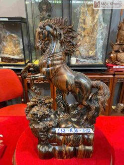 Tượng Ngựa Gỗ Mun Cao 62(cm)