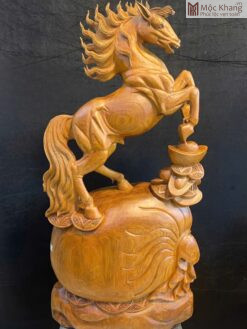 Tượng Ngựa Gỗ Ngọc Am Cao 110(cm)