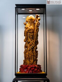 Tượng Ông Thọ Gỗ Hoàng Đàn Cao 61(cm)
