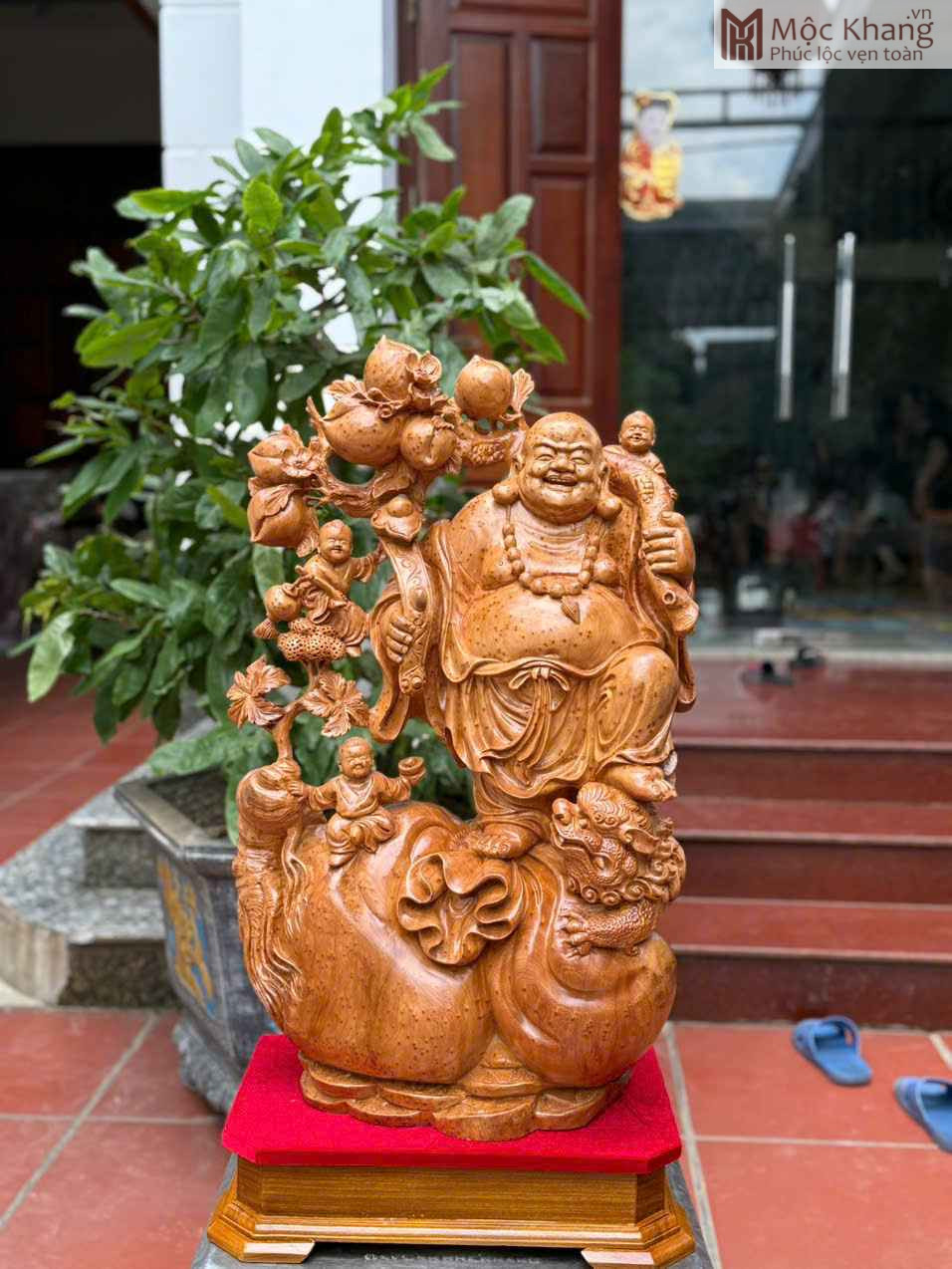 tuong-phat-di-lac-go-nu-ngoc-am-cao-70cm (2) Tượng Phật Di Lặc Gỗ Nu Ngọc Am Cao 70(cm)
