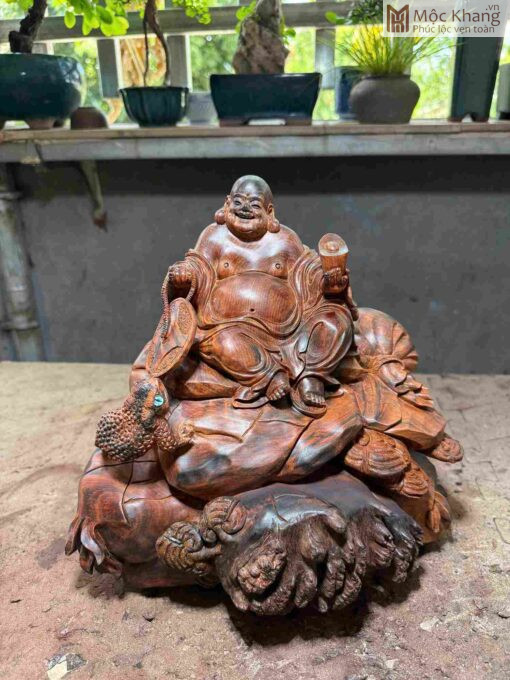 Tượng Phật Di Lặc Gỗ Nu Trắc Ngang 27(cm)