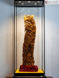 Tượng Phu Thê Viên Mãn Gỗ Hoàng Đàn Cao 92(cm)
