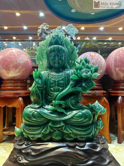 Tượng Quan Âm Bồ Tát Đá Thạch Anh Cao 62(cm)