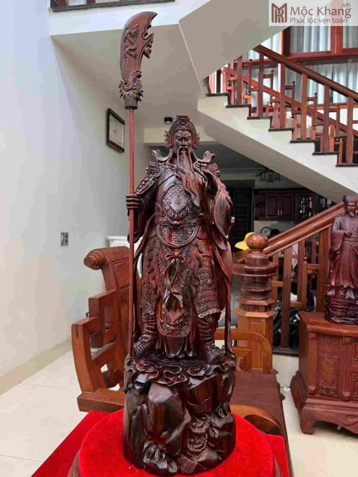 Tượng Quan Công Gỗ Trắc Cao 70(cm)