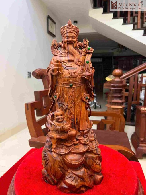 Tượng Thần Tài Gỗ Sưa Cao 45(cm)