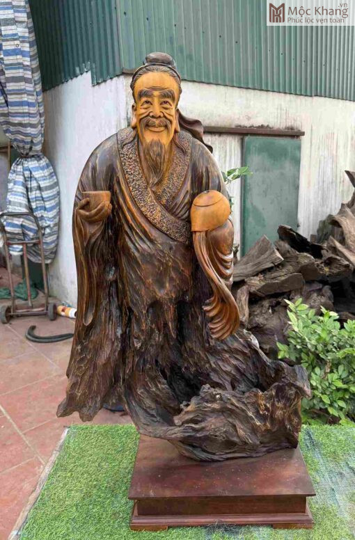 Tượng Thần Trà Gỗ Bách Xanh Cao 115(cm)