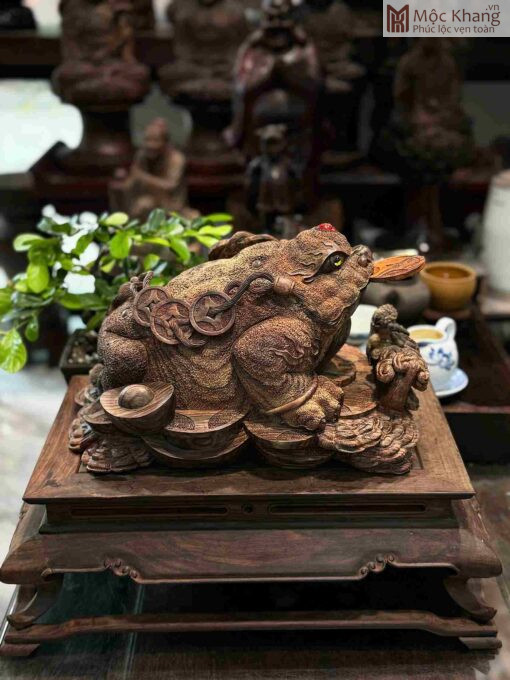 Tượng Thiềm Thừ Gỗ Trắc Ngang 23(cm)