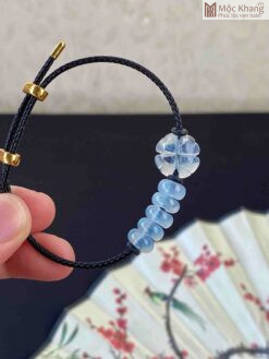 Vòng Cáp Đá Aqua Cỏ Bốn Lá Mix Ngũ Điếu