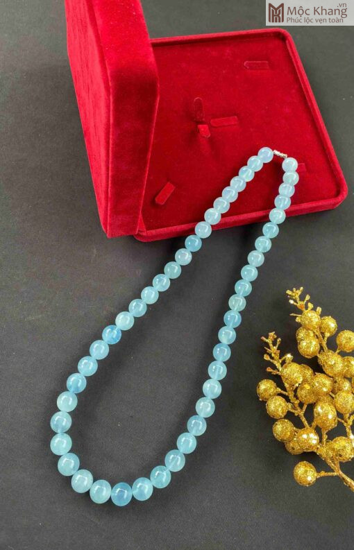 Vòng Cổ Ngọc Hải Lam Aquamarine Dài 65(cm)