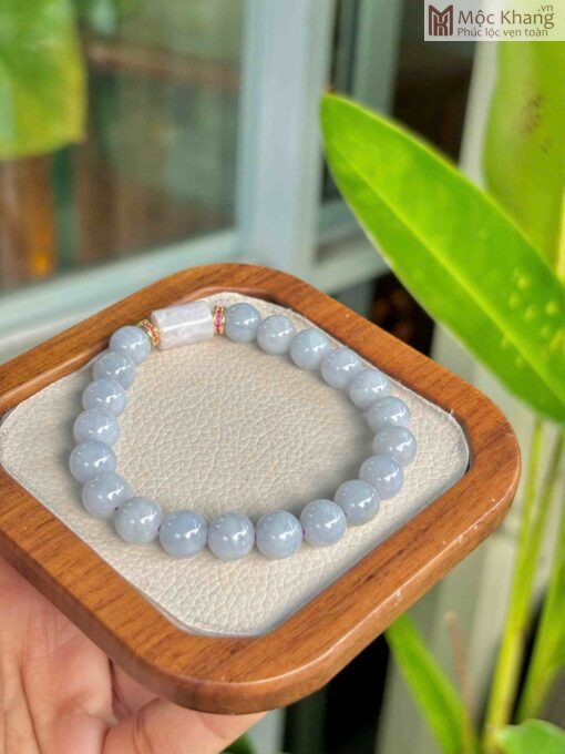 Vòng Ngọc Cẩm Thạch Mix Lu Thống Bạch Ngọc Hạt 8.8(mm)