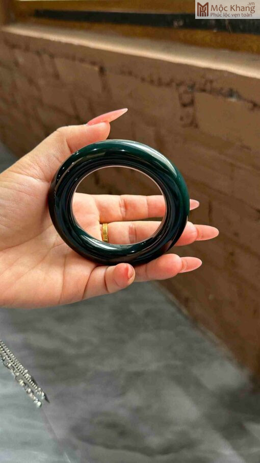 Vòng Tay Mã Não Xanh Cổ Vịt Ni 52(mm)