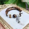 Vòng Tay Mắt Hổ Mix Charm Bạc Hạt 6(mm)
