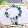 Vòng Tay Ngọc Bích Mix Charm Bạc Hạt 7(mm)