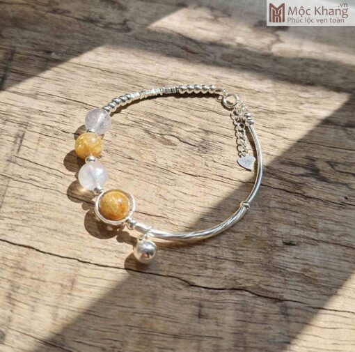 Vòng Thạch Anh Tóc Vàng Mix Moon