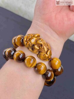 Vòng Tỳ Hưu Thạch Anh Mắt Hổ Hạt 16(mm)
