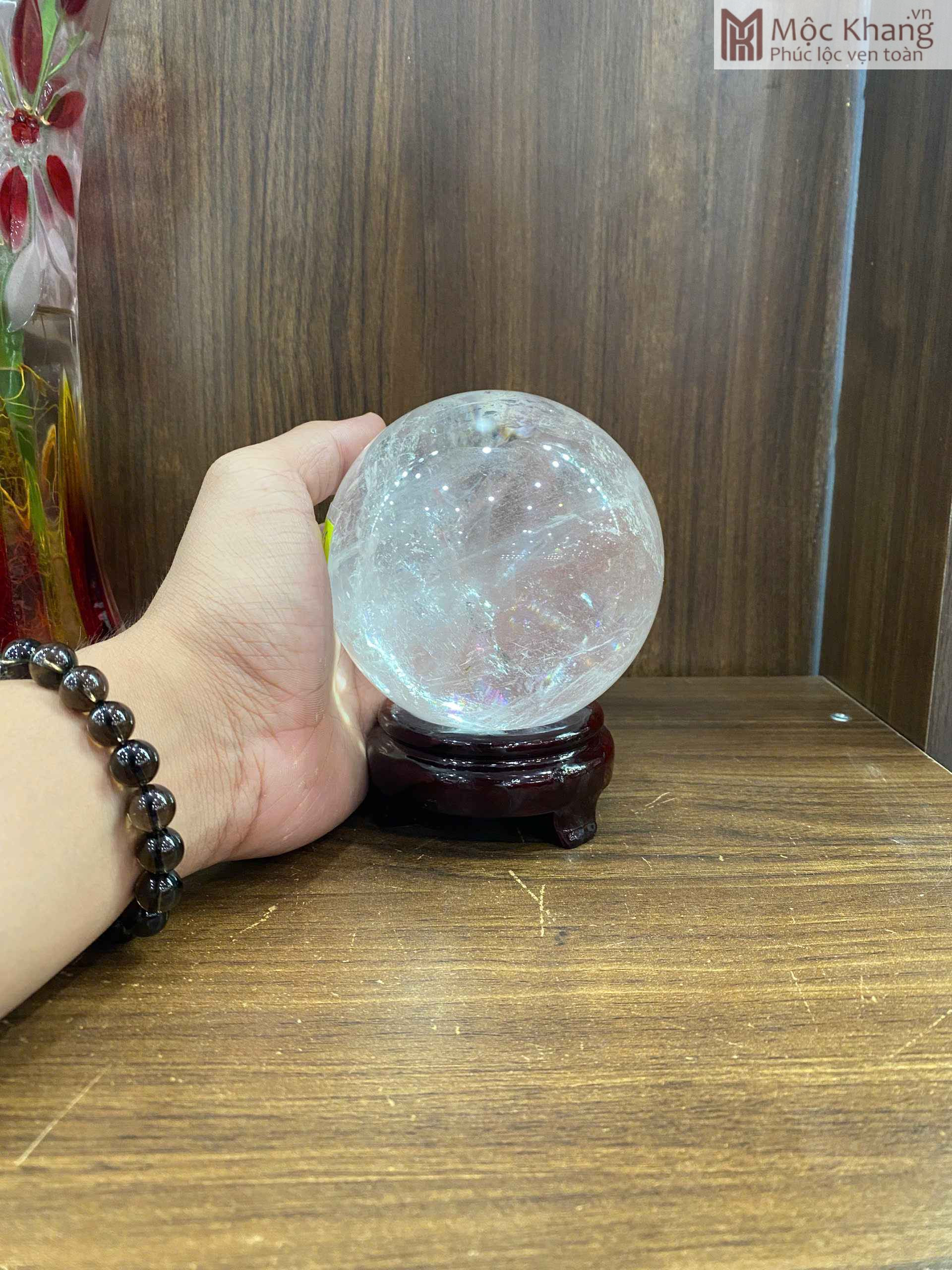 Bi Cầu Thạch Anh Trắng Đường Kính 10 (cm) (1) Bi Cầu Thạch Anh Trắng Đường Kính 10 (cm)