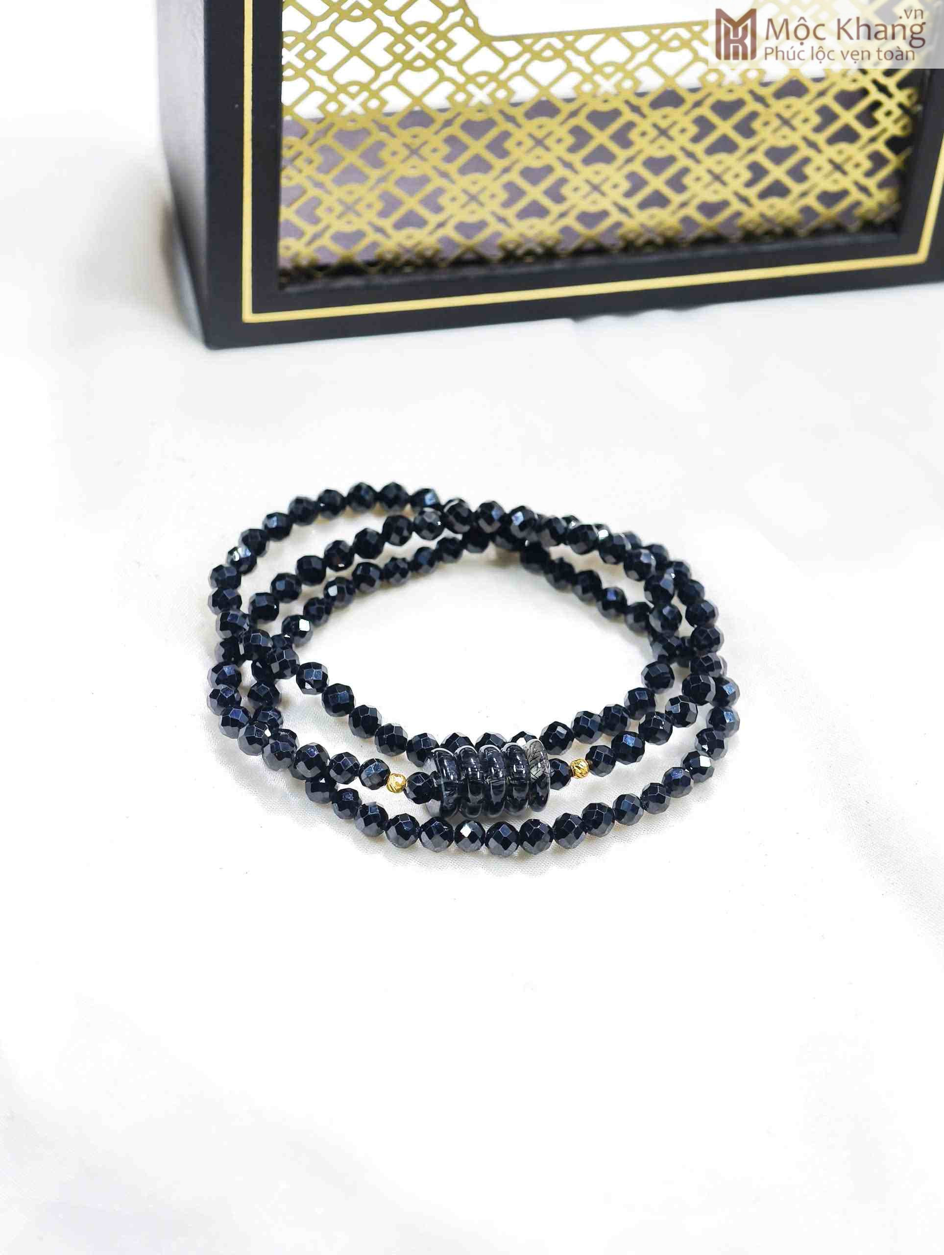 Chuỗi Spinel Đen Mix Ngũ Điếu Thạch Anh Tóc Hạt 4 (mm) (2) Chuoi Spinel Den Mix Ngu Dieu Thach Anh Toc Hat 4 mm 2