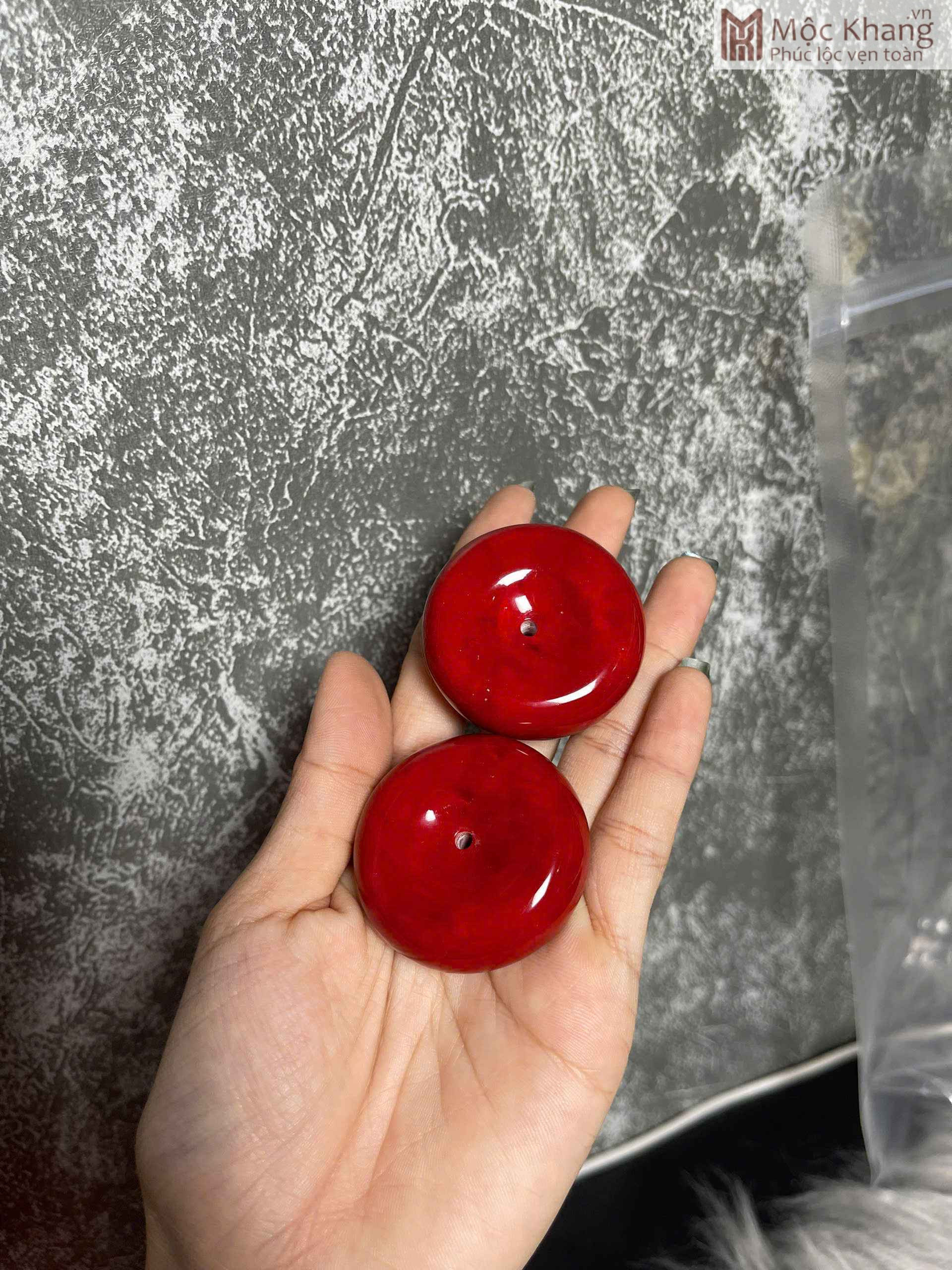 Khấu Bình An San Hô Đỏ (1) Khấu Bình An San Hô Đỏ