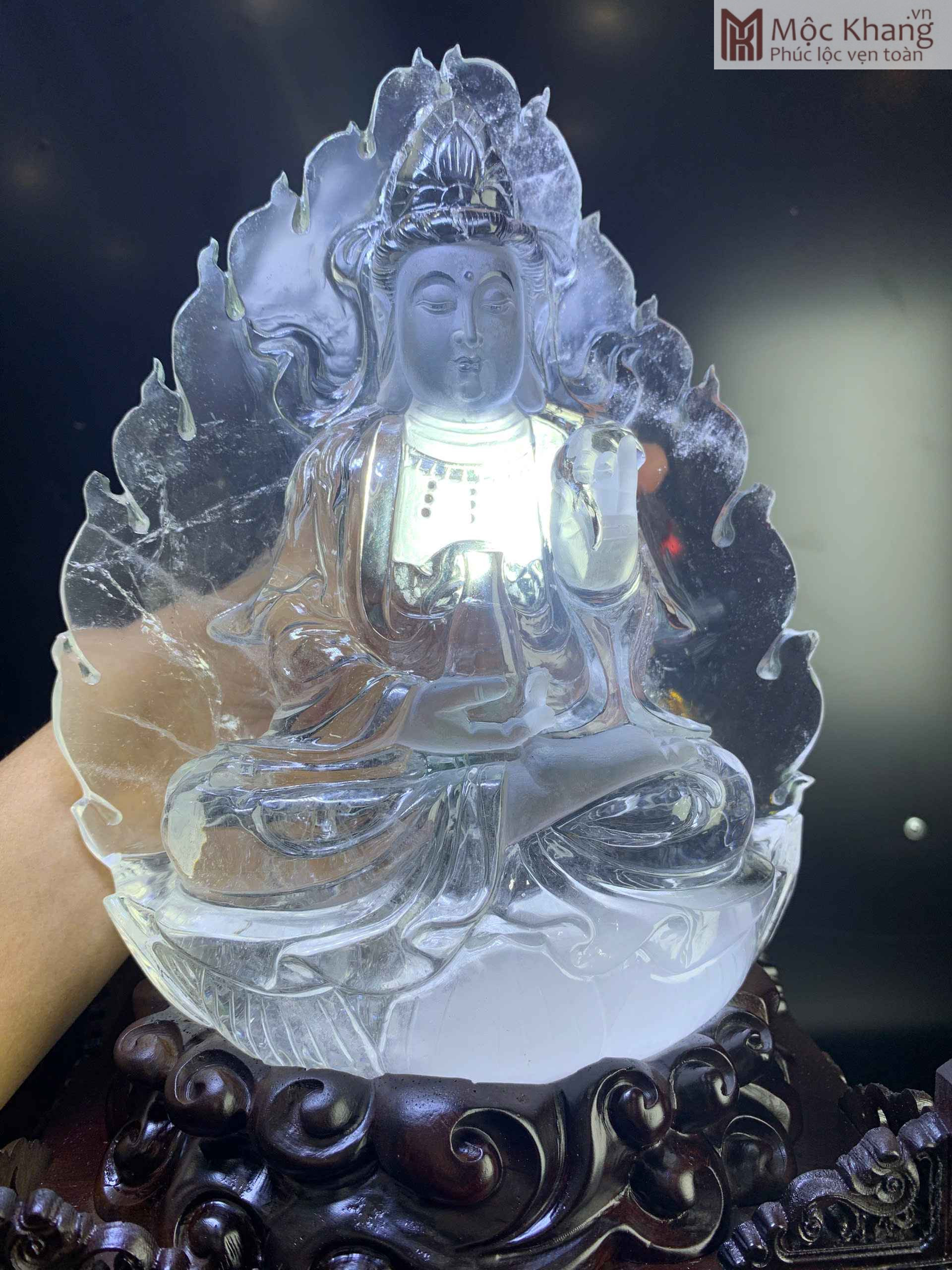 Tác Phẩm Phật Quan Âm Thạch Anh Trắng Cao 20,5 (cm) (4) Tac Pham Phat Quan Am Thach Anh Trang Cao 205 cm 4