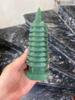 Tháp Văn Xương Thạch Anh Xanh Cao 16 (cm)