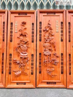 Tranh Xuân Hạ Thu Đông Gỗ Hương Đá Cao 127 (cm)