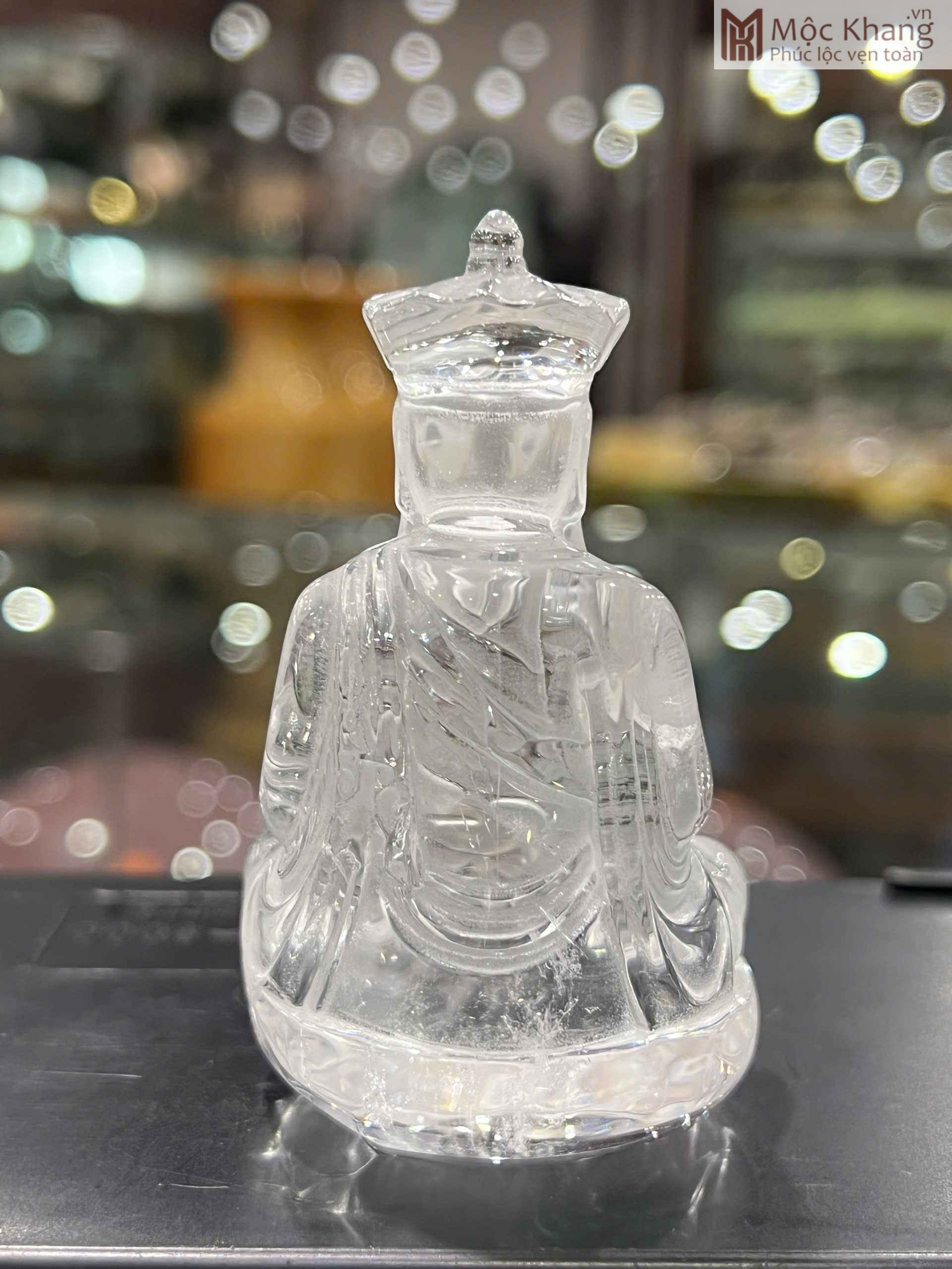 Tượng Địa Tạng Vương Bồ Tát Thạch Anh Trắng Cao 8 (cm) (3) Tuong Dia Tang Vuong Bo Tat Thach Anh Trang Cao 8 cm 3