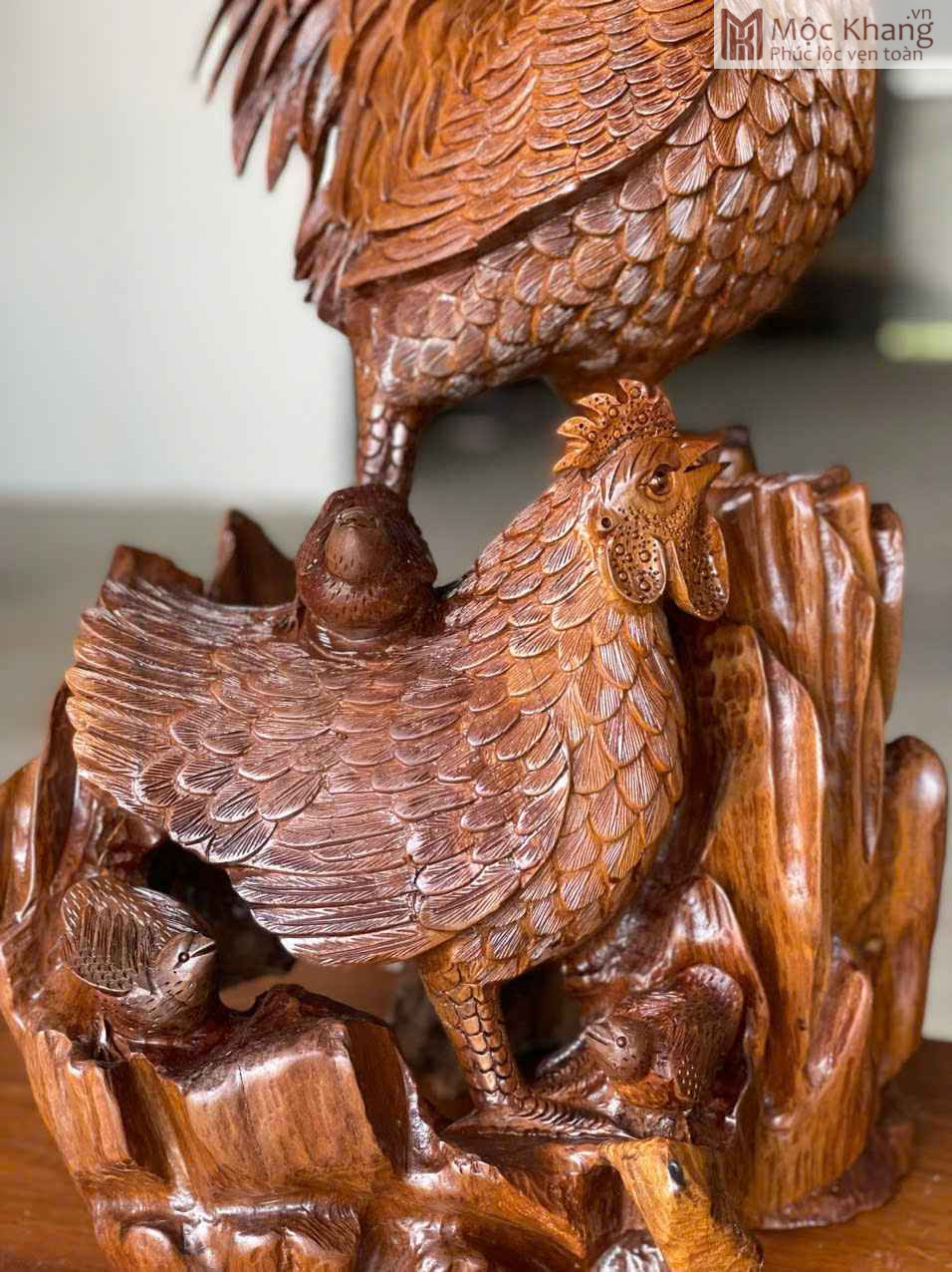 Tượng Gà Gỗ Bách Xanh Cao 62 (cm) (3) Tuong Ga Go Bach Xanh Cao 62 cm 3