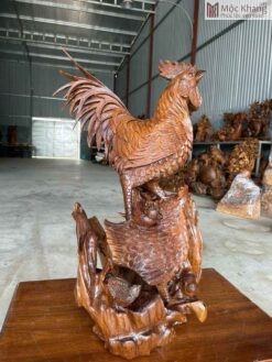Tượng Gà Gỗ Bách Xanh Cao 62 (cm)