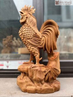 Tượng Gà Gỗ Ngọc Am Cao 40 (cm)