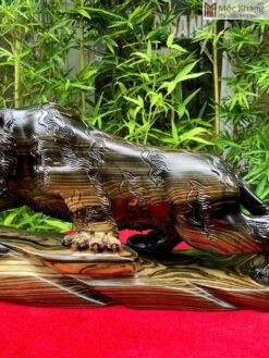 Tượng Mãnh Hổ Gỗ Mun Hoa Cao 23 (cm)