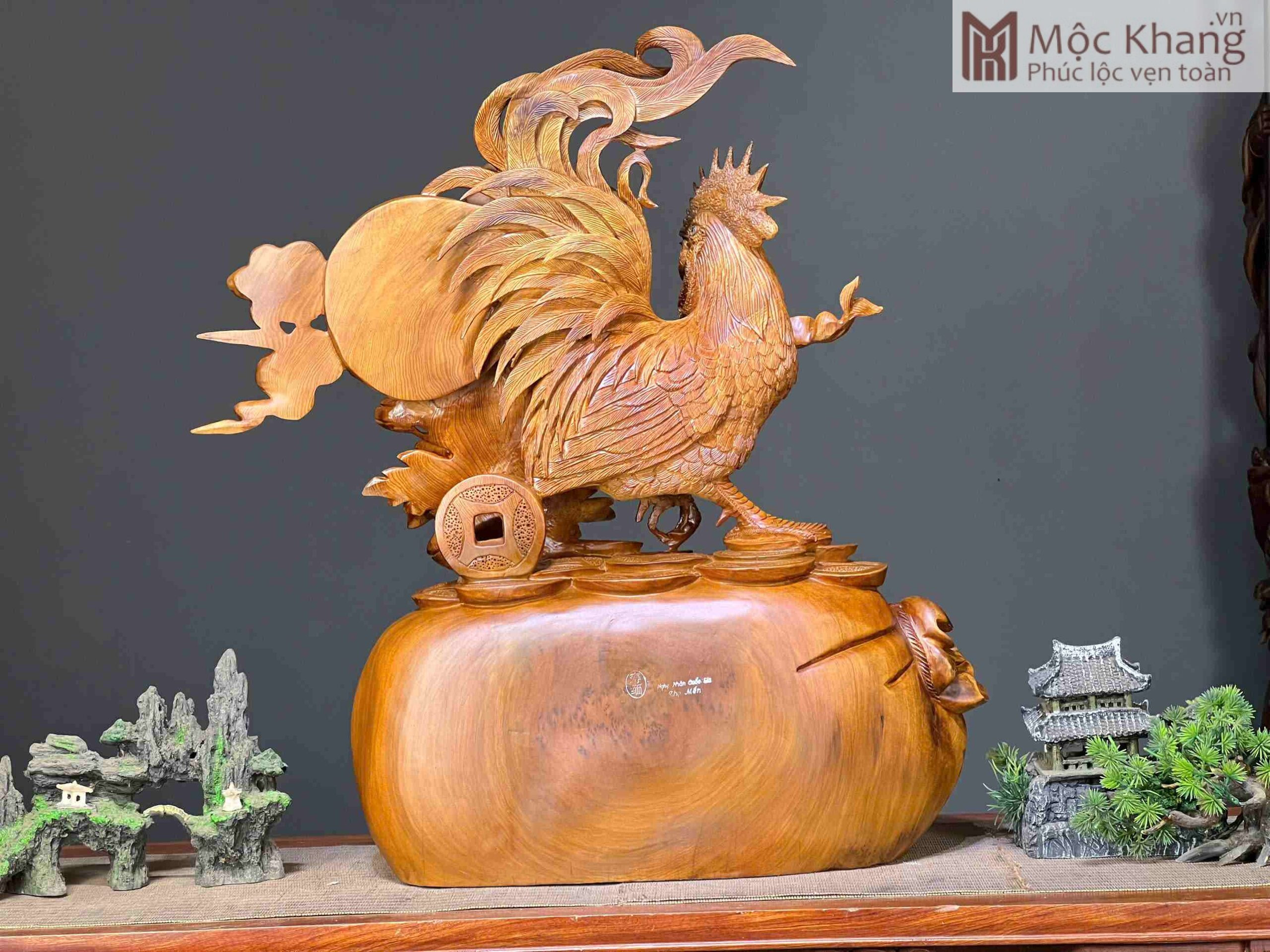 Tượng Nhất Kê Gỗ Nu Ngọc Am Cao 60 (cm) (4) Tuong Nhat Ke Go Nu Ngoc Am Cao 60 cm 4 scaled