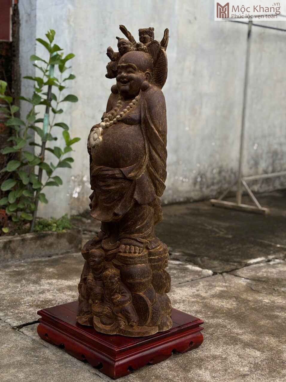 Tượng Phật Di Lặc Gỗ Trầm Hương Cao 100 (cm) (3) Tuong Phat Di Lac Go Tram Huong Cao 100 cm 3