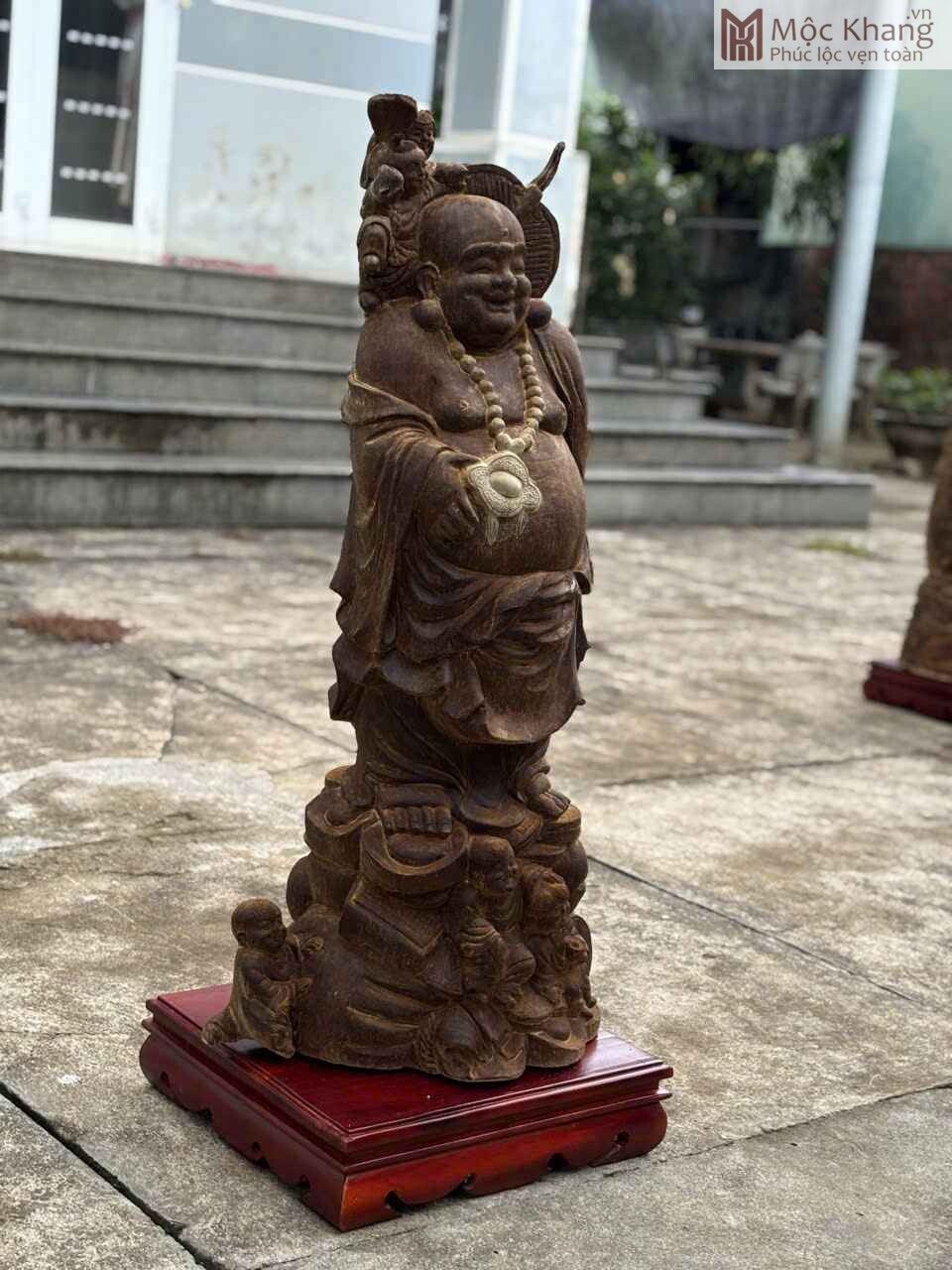 Tượng Phật Di Lặc Gỗ Trầm Hương Cao 100 (cm) (4) Tuong Phat Di Lac Go Tram Huong Cao 100 cm 4