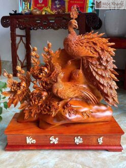 Tượng Phu Thê Gỗ Hương Ta Cao 65 (cm)