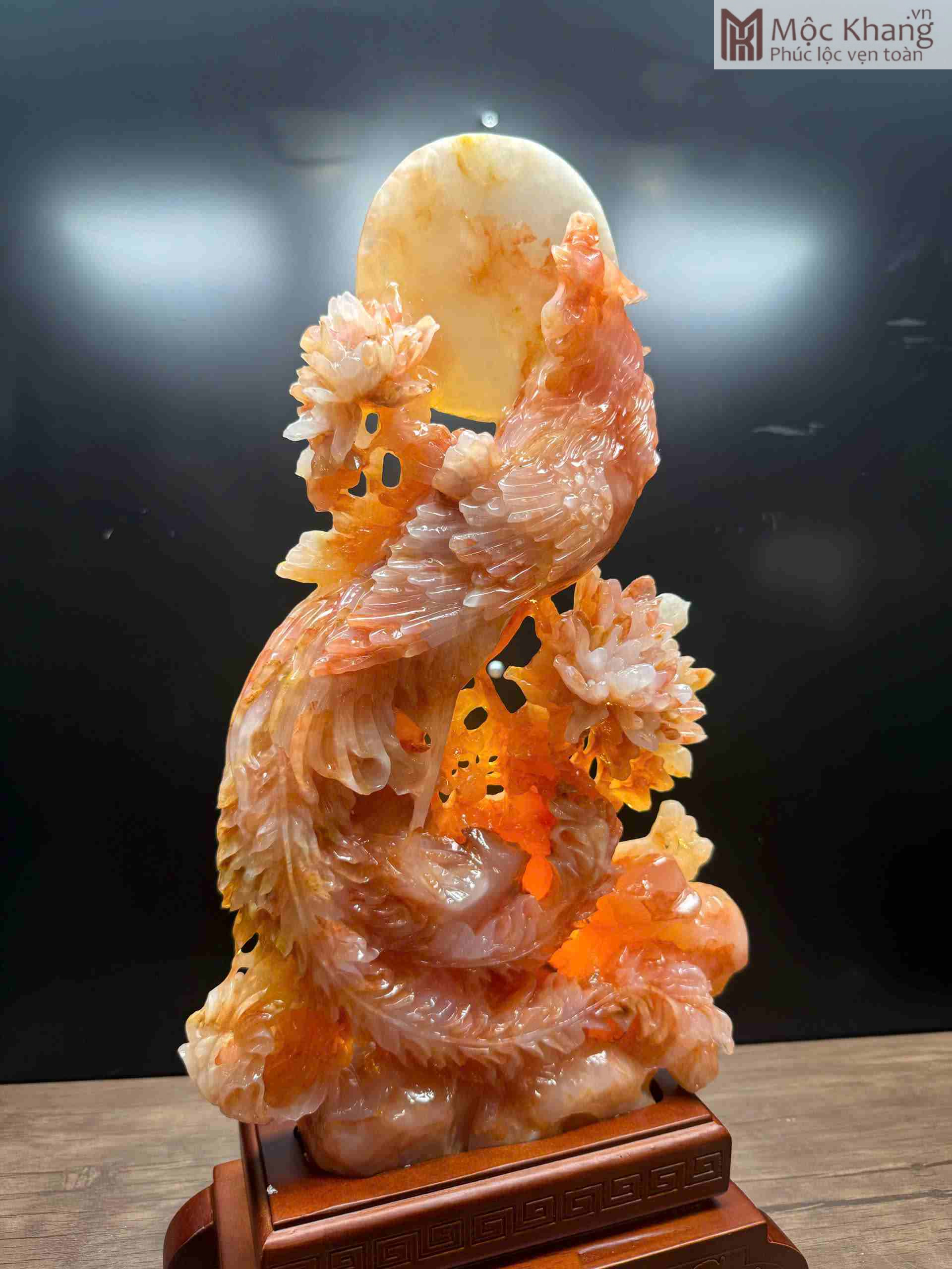 Tượng Phượng Hoàng Ngọc Onyx Huyết Cao 41 (cm) (4)_4 Tuong Phuong Hoang Ngoc Onyx Huyet Cao 41 cm 4 4