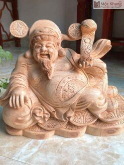 Tượng Thần Tài Gỗ Ngọc Am Cao 34 (cm)