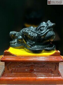 Tượng Thiềm Thừ Ngọc Onyx Đen Cao 10 (cm)
