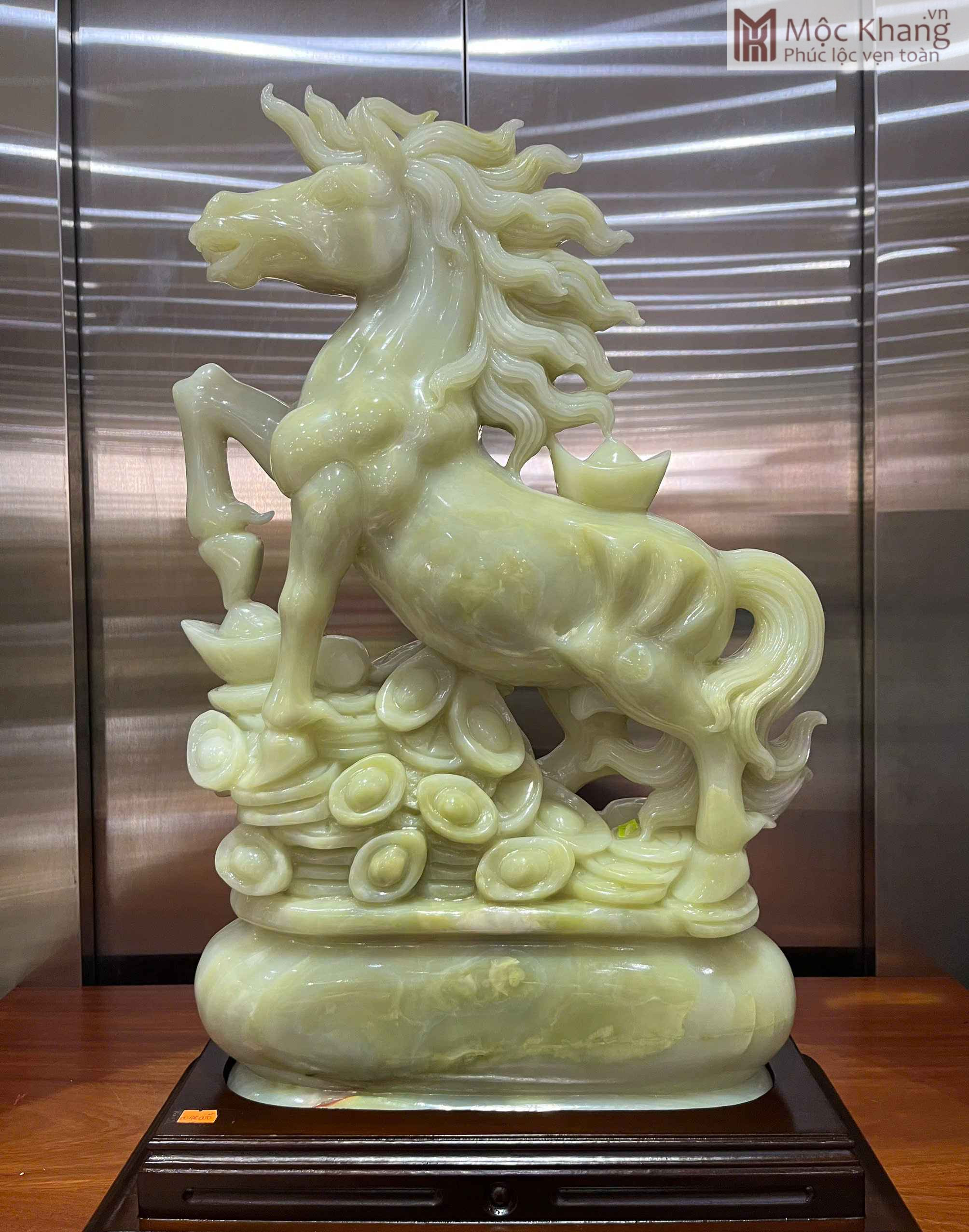 Tượng Thiên Mã Đại Thành Ngọc Onyx Xanh Cao 62 (cm) (2) Tuong Thien Ma Dai Thanh Ngoc Onyx Xanh Cao 62 cm 2