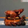 Tượng Trâu Gỗ Trắc Cao 19 (cm)