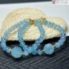 Vong Tay Aquamarine Mix Charm Hoa Sen Hat 63 mm 2