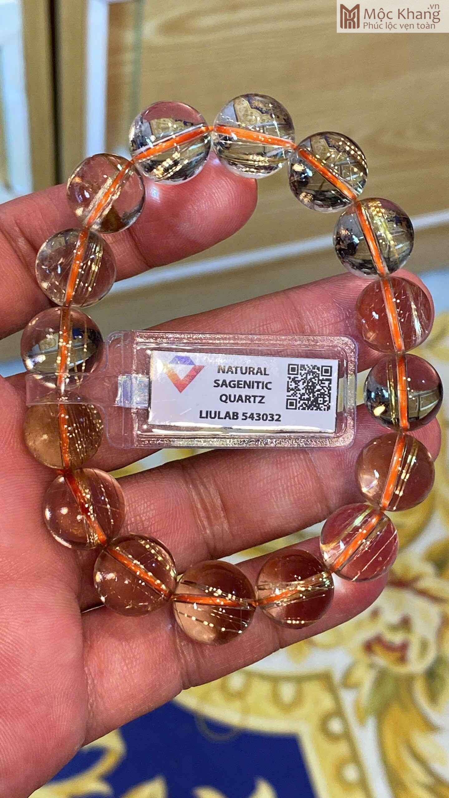 Vòng Tay Thạch Anh Tóc Vàng Hạt 12,5 (mm) (1) Vòng Tay Thạch Anh Tóc Vàng Hạt 12,5 (mm)