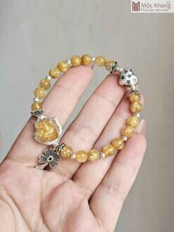 Vòng Tay Thạch Anh Tóc Vàng Hạt 6 (mm)